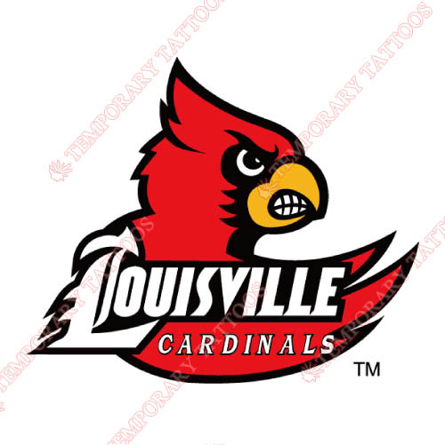 Louisville Cardinals Customize Temporary Tattoos Stickers NO.4866